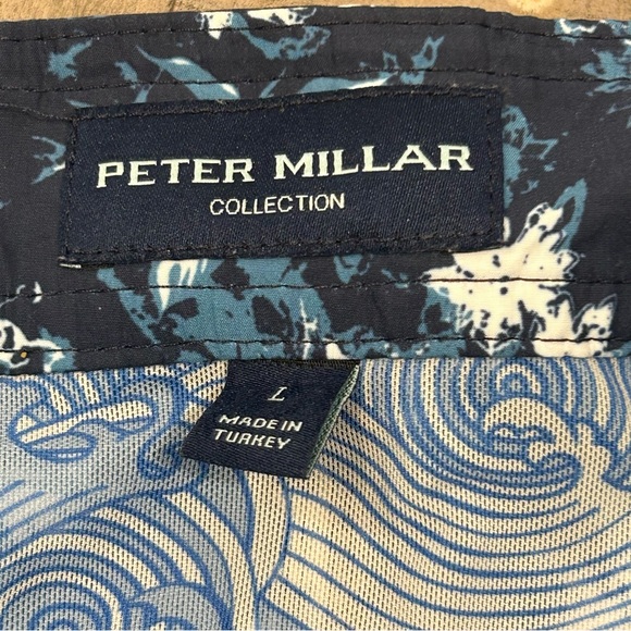 Peter Millar Swim Trunks Mens Size L Blue Floral Lined Casual Bathing Suit - Picture 2 of 9